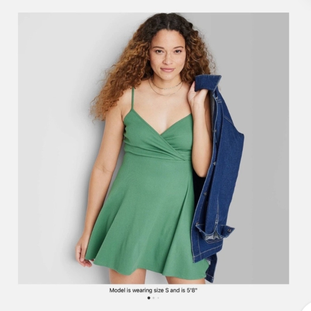 Green Sleeveless Wrap Dress